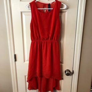 Flowy Red Dress With Criss Cross Back